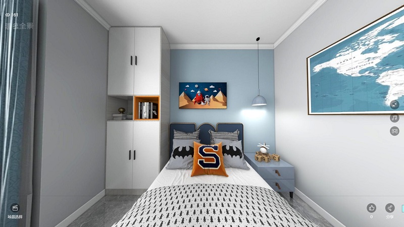 龍湖九里晴川-現(xiàn)代簡(jiǎn)約-臥室設(shè)計(jì)效果圖