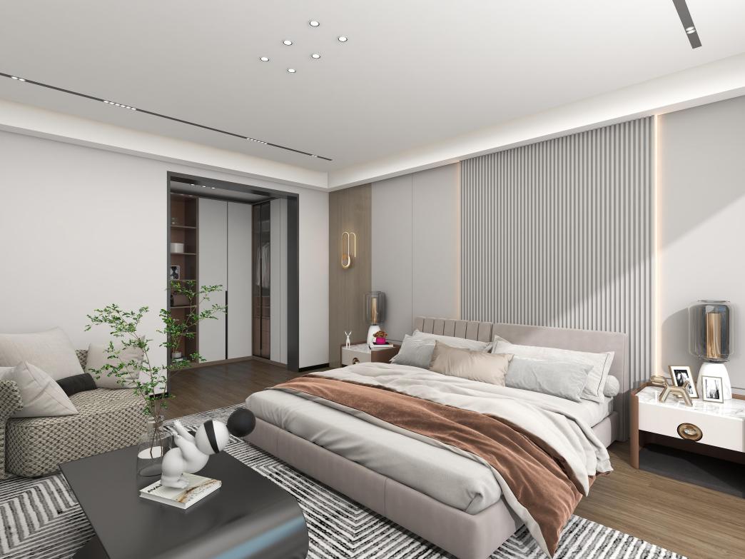 龍湖九里晴川-現(xiàn)代簡約-臥室設(shè)計效果圖