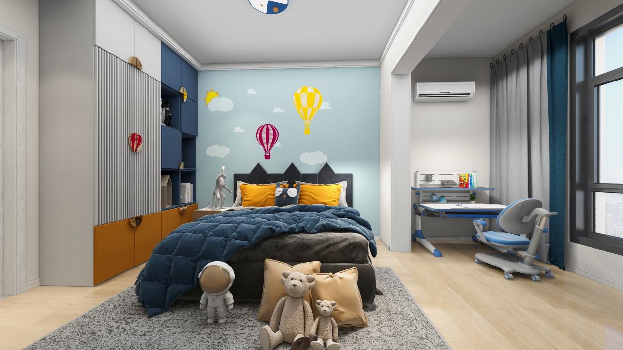 龍湖九里晴川-現(xiàn)代簡約-臥室設計效果圖